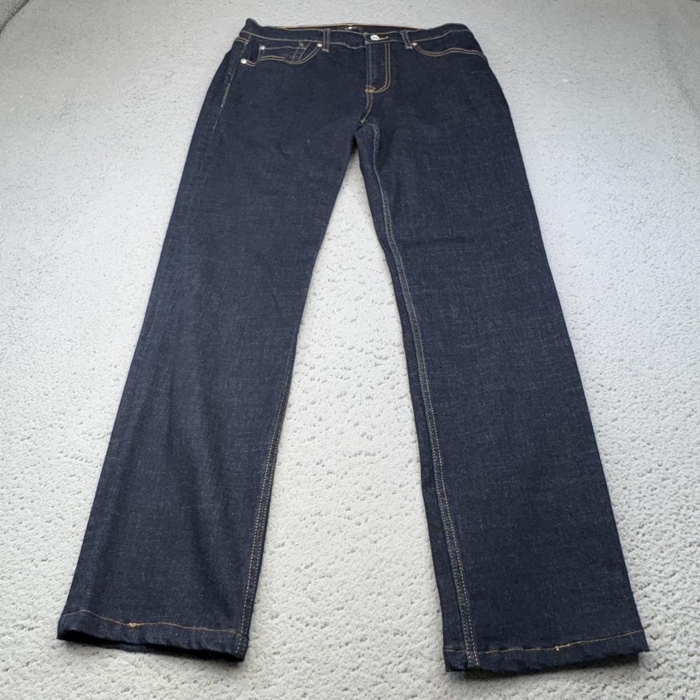 7 For All Mankind Jeans Mens 33x30 Blue Dark Wash Straight Leg Stretch Denim